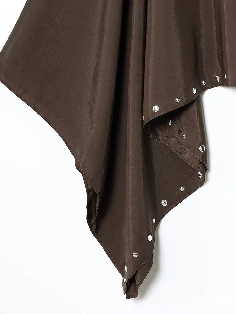 European and American style women's summer new style fashionable loose casual temperament simple rivet scarf cape coat