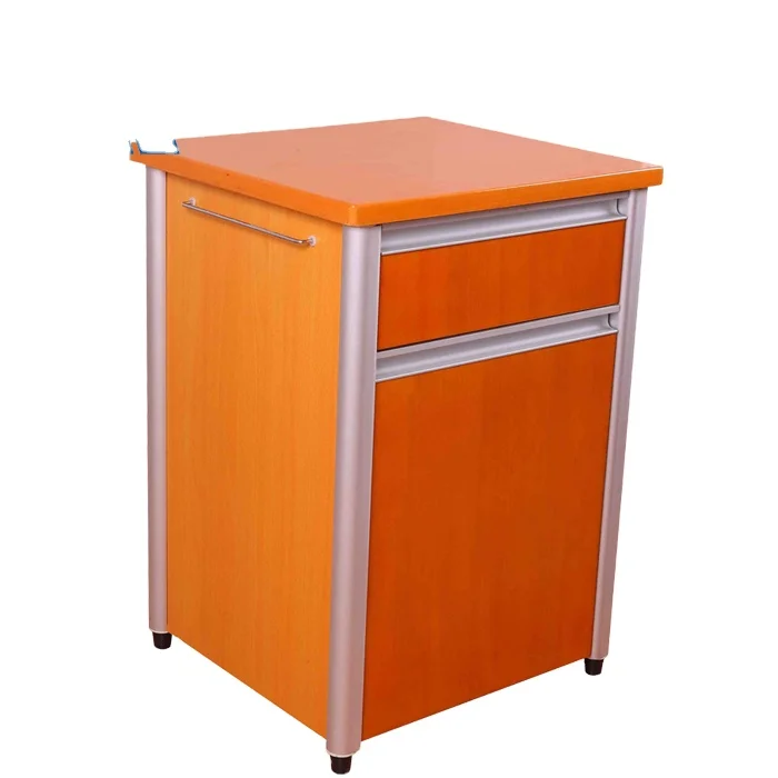

CB08 Hospital Furniture Wooden and Metal Support Drawers with Castors Medical Bedside Cabinet with Door