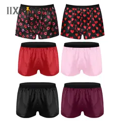 Mens Satin Lightweight Underwear 2024 Loose Boxer Shorts Panties Sports Short Pants Soft Comfortable Beachwear Casual Sleepwear