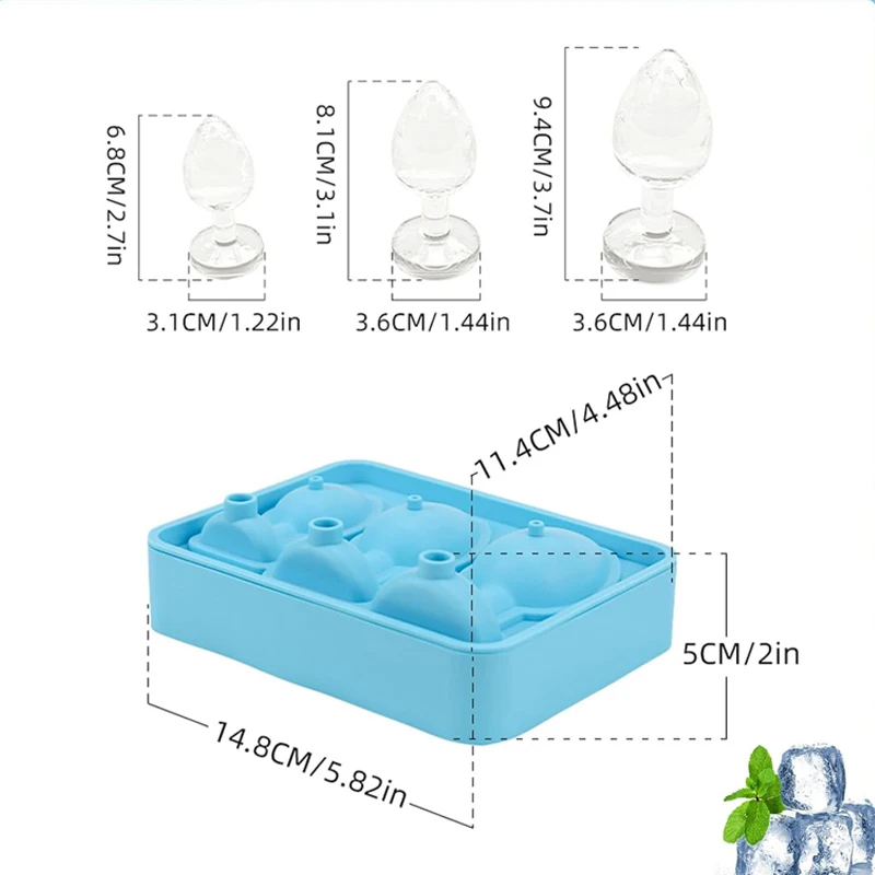 Creative Silicone Ice Cube Mold Prank Anal Plug Shaped Ice Tray Reusable Funny Cocktails Whiskey Beer Drink Ice-Cube Maker