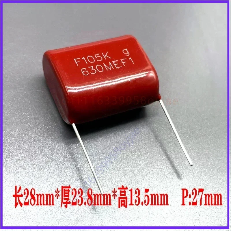 For MPP CBB81 CBB Metallized 105 1uF 1.0uF 630V 2J Film Capacitor 27mm  100pcs