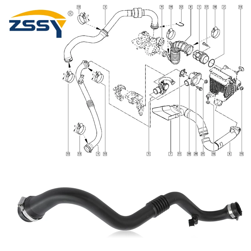 

8200590198 8200527670 Turbocharger Hose for Renault Megane SCENIC II 1.5 DCI Turbocharger to Charge Air Cooler 8200527670