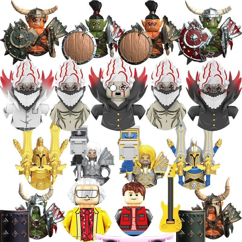 Briques retour vers le futur pour jouets Arthas Orc Dan Da Dan, cadeaux, Mini figurines d'action, blocs de construction pour enfants
