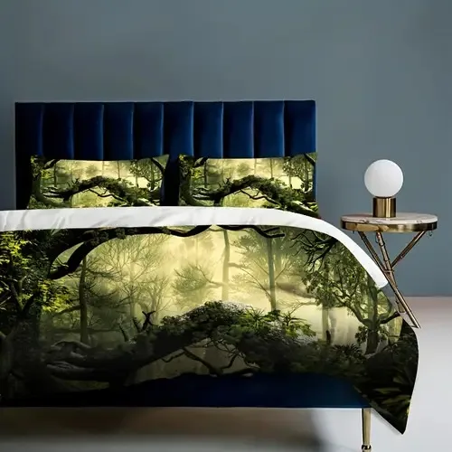 

Forest Duvet Cover Forest Background Theme Duvet Cover Suitable for Children Kids and Adults Soft Comfortable and Breathable