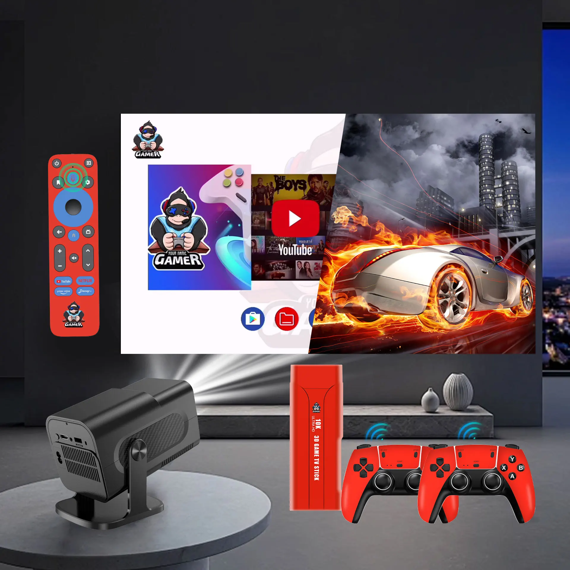 وحدة تحكم ألعاب منزلية لاسلكية G1 بنظام مزدوج أركيد PSP 4K عالية الوضوح مجموعة صندوق ألعاب تلفزيون بروتوكول الإنترنت #4