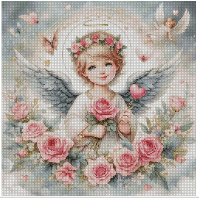 

Rose Garden Girl flower 18CT 16CT 14CT Unprinted Top Quality Cross Stitch Kits Embroidery Art DIY Handmade Needlework Home Decor
