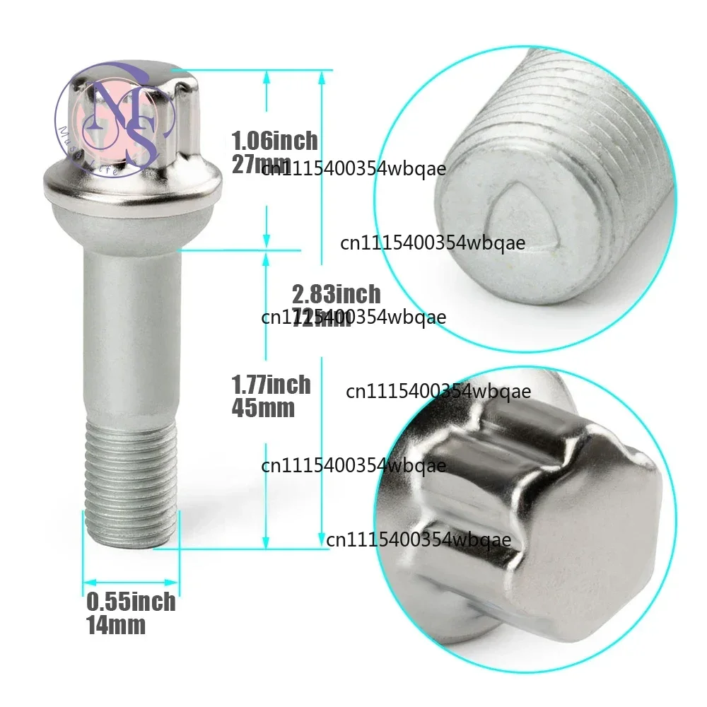ZOCI-FOR-5Pcs Wheel Lug Bolts Nuts #0009905407 A0009905407 0009904807 Auto Wheel Fastener Replacement Spare Part