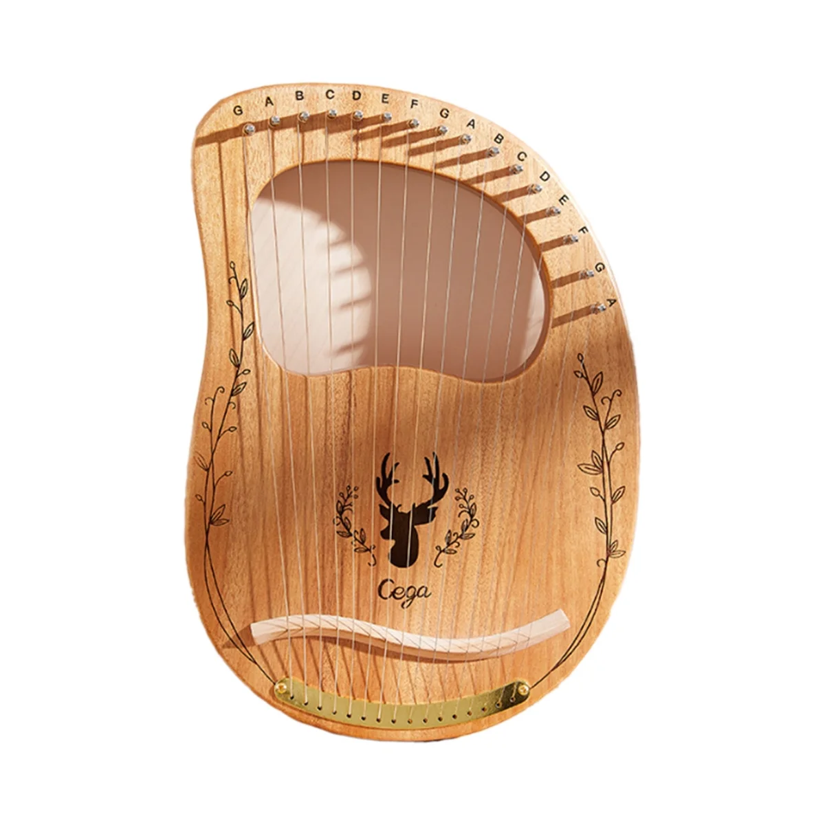 

CEGA Lyre Harp 16 Strings Piano Harp Wooden Mahogany Musical Instrument with Tuning Wrenchportable Musical