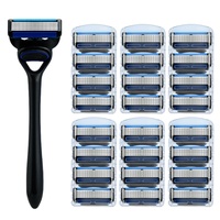 Men’s 5-Blade Manual Razor – Smooth & Precise Shaving, Comfortable Grip Handle, High-Quality Stainless Steel Blades, No Nicks