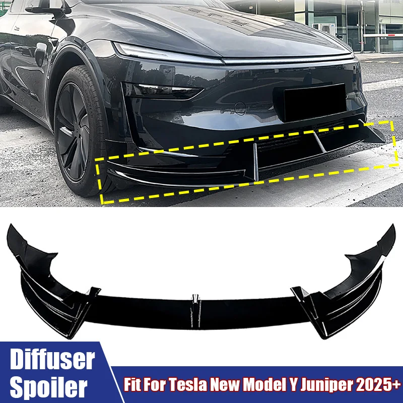 

Automobile Front Bumper Lower Lip Diffuser Spoiler Car Accessories Protective Trim Cover Fit For Tesla New Model Y Juniper 2025+