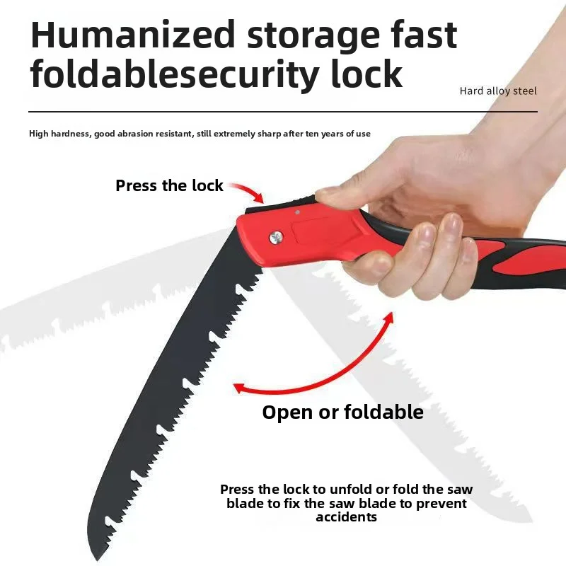 منشار يدوي قابل للطي SK5 فولاذي بتصميم زر واحد أداة قطع الخشب الحادة للتخييم يمكنك صنعها بنفسك لتقليم الحدائق منشار يدوي مدمج