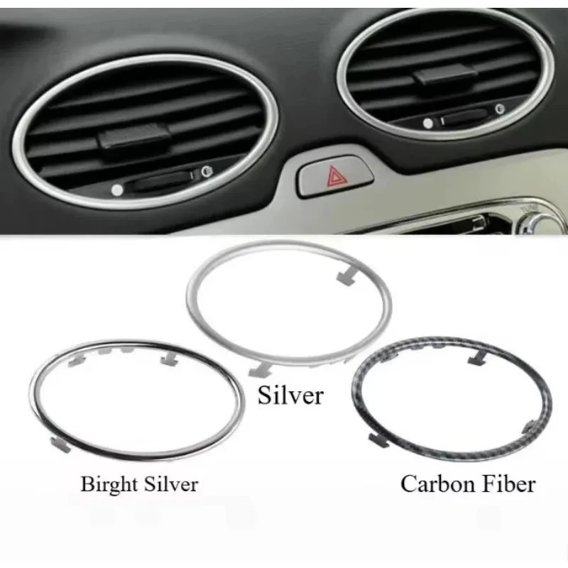 4Pcs for Ford Focus 2 MK2 2005-2013 Auto Accessories Car Air Conditioning Trim Outlet Decoration Circle Ring Sticker
