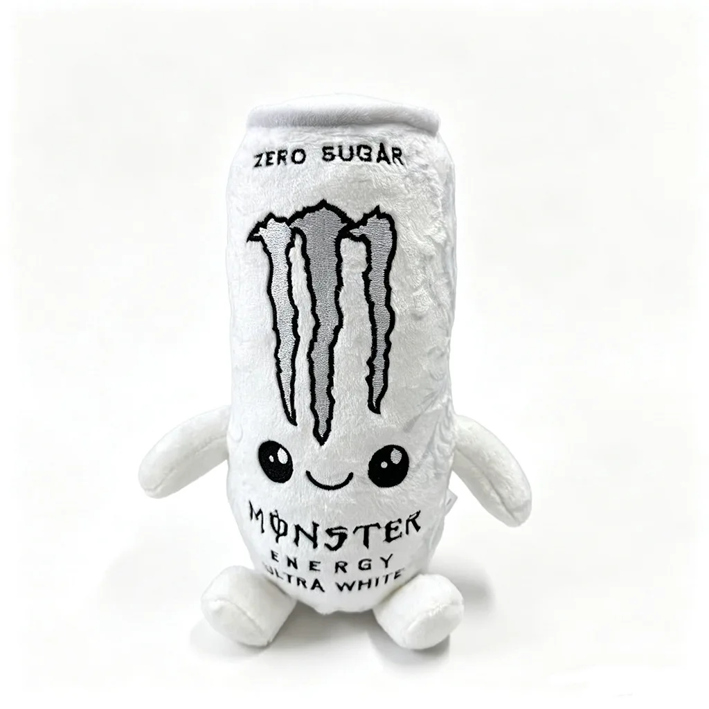 HOT Sale Simulation White Energy Drink Can Shaped Plush Toy Zero Sugar Theme Soft Stuffed Doll Desktop Ornament Birthday Gift