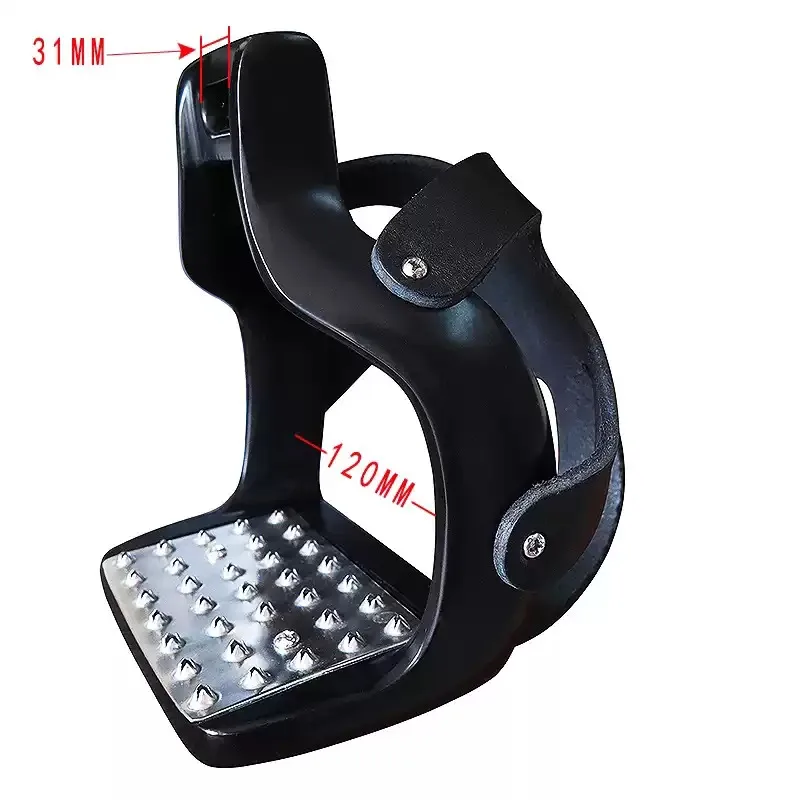 Colored Aluminum Horse Stirrups With Anti Slip Pad, Painted Equestrian Stirrup With Front Mesh Protective Cover
