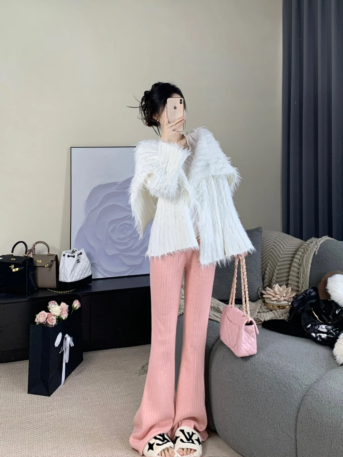 

Простой однотонный свитер с большим воротником, эффект тяжелой работы, нежный, свободный крой, длинный свитер-топ