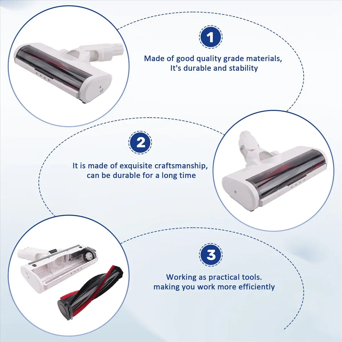 A16Z For Xiaomi K10/G10 Xiaomi 1C/Dreame V8/V9B/V9P/G9 Vacuum Cleaner Electric Floor Brush Head LED Light Cleaning Brush