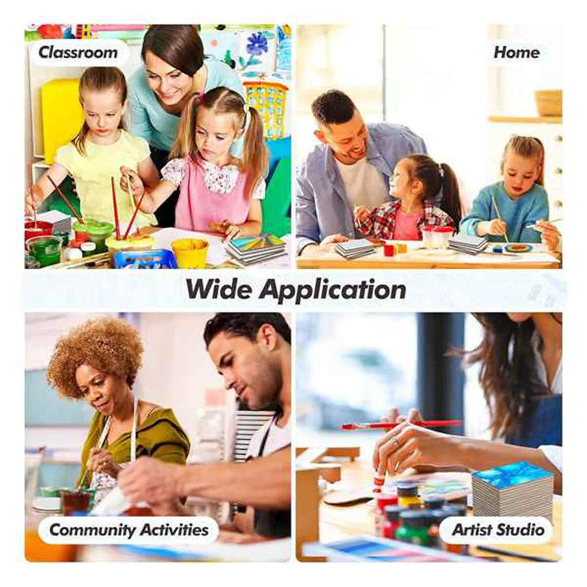 Panel kanvas lukisan magnetik, 25 buah papan kanvas Mini magnetik kanvas kosong kanvas untuk melukis hadiah seni dekorasi DIY