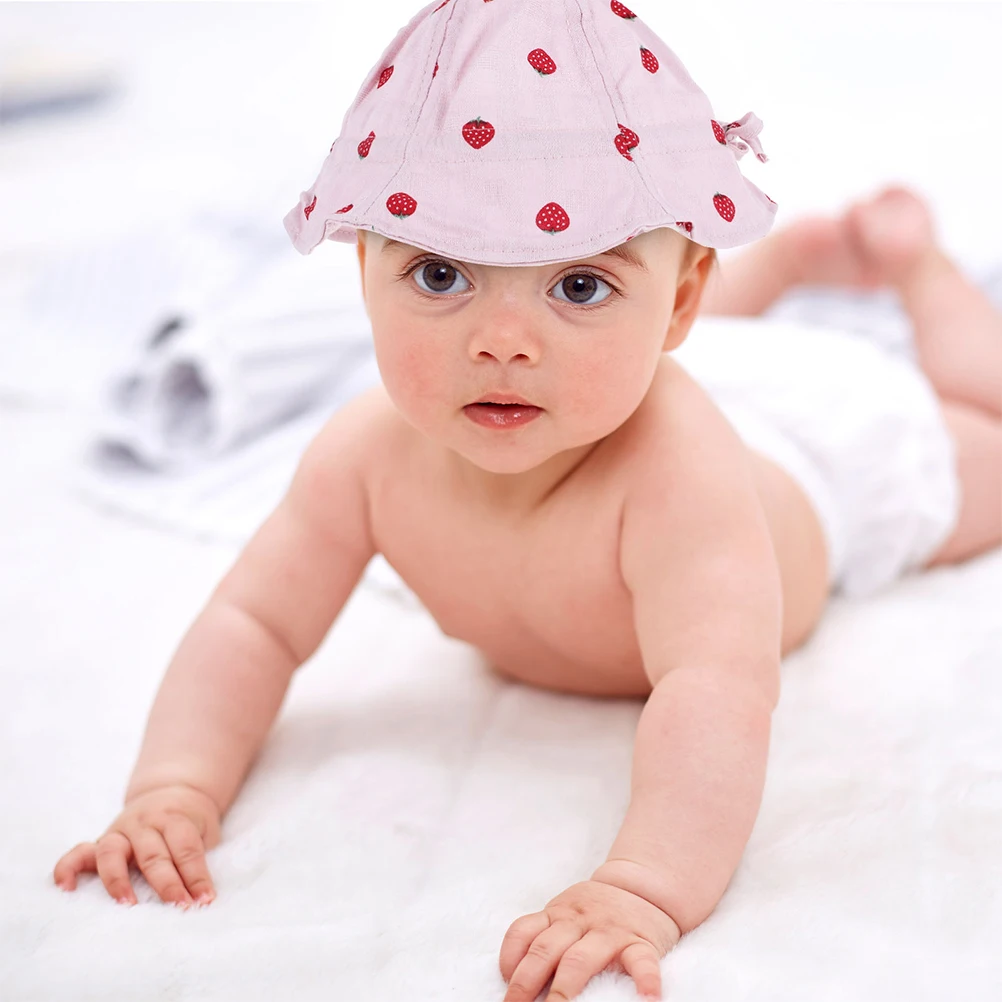 

2pcs For Girls Boys Uv Protection Bucket Breathable Beach Cap Newborn Summer Essential Toddler Fisherman Hat With Strap