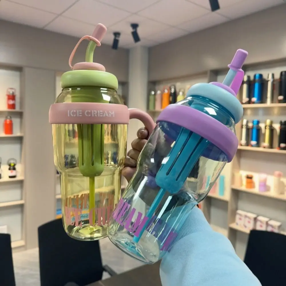 PC Water Bottle with Handle and Straw Good-looking Tea Infuser Sports Water Bottle Large Capacity Colorful Lucky Belly Cup Home