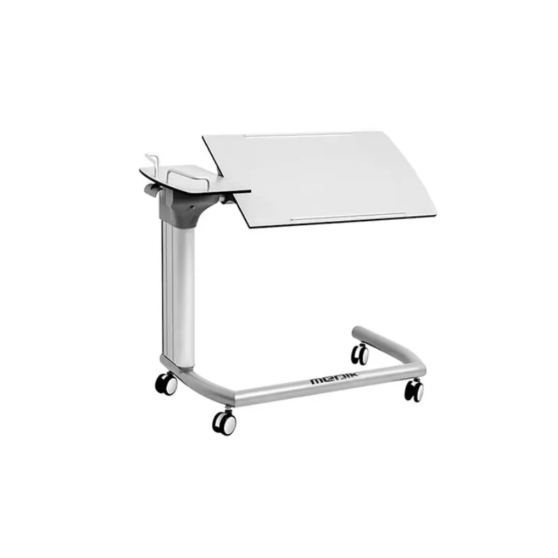 height adjustable overbed table U basement movable hospital dining table