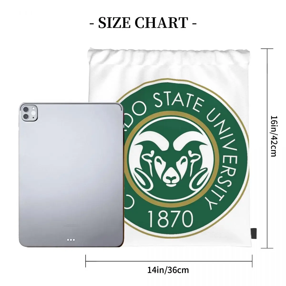 Colorado State Rams University CSU Backpacks Drawstring Bags Drawstring Bundle Pocket Sundries Bag BookBag For Travel Students