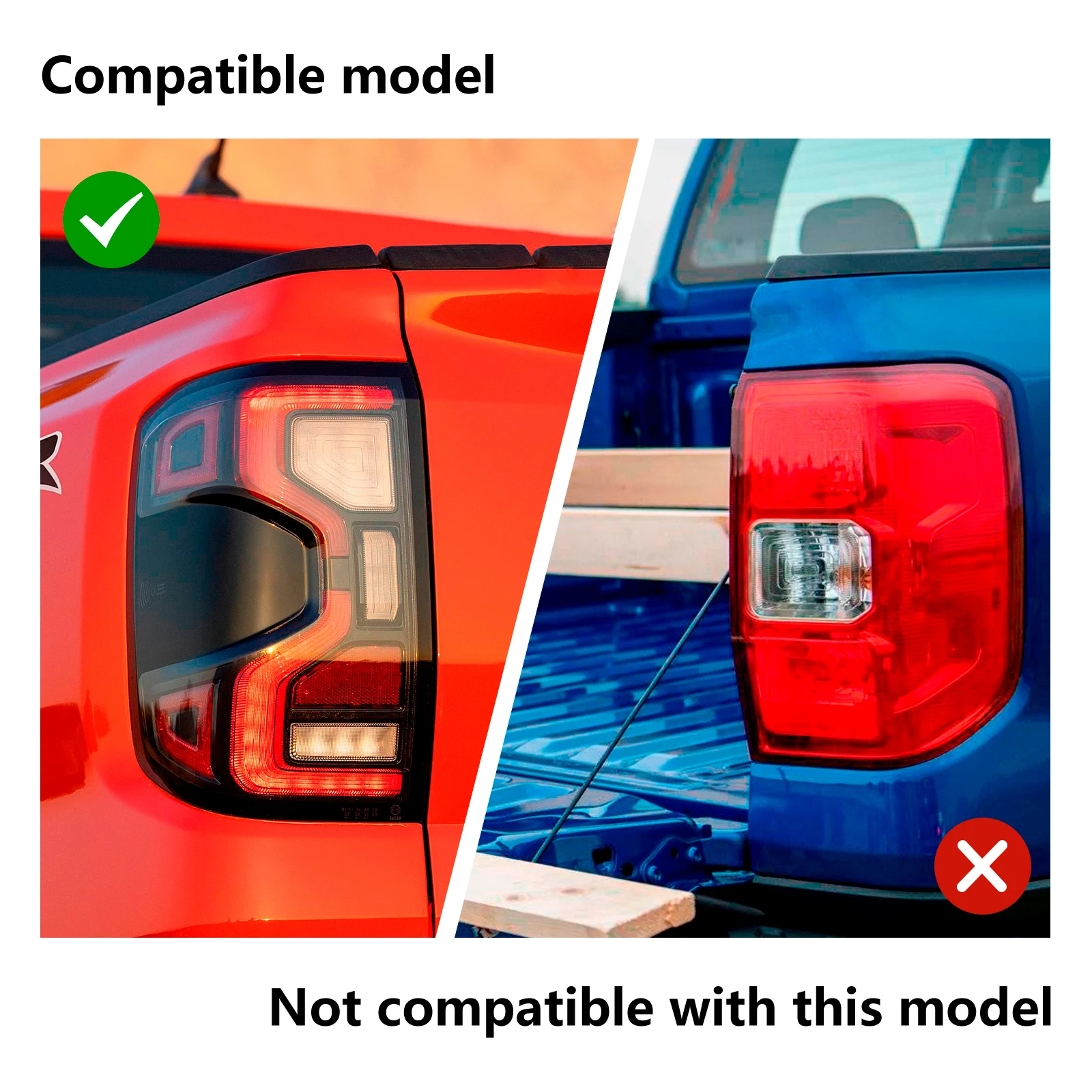 Car Accessories Tail Lights Cover For Ford Ranger Raptor Next Gen 2023 2024 Car Styling