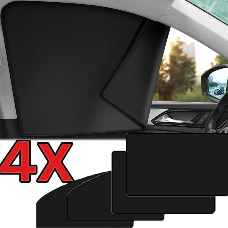 

4Pcs Magnets Car Side Window Sunshades Blackout UV Protection Car Curtain Titanium silver magnetic sunshade Window Sun Visor