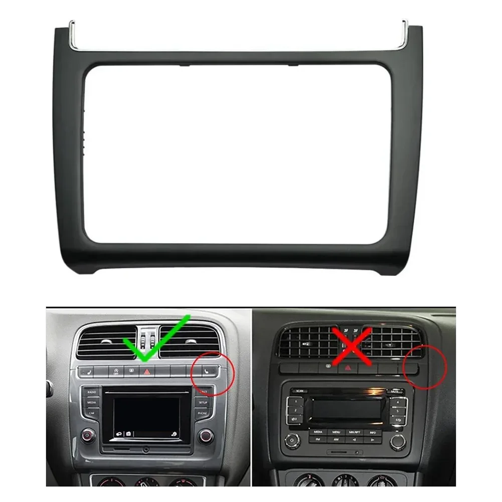 Car Stereo Frame 2 DIN Dash Kit Car Audio Upgrade Precise Cutout Dimensions Seamless Interior Upgrade For POLO 2014-2017