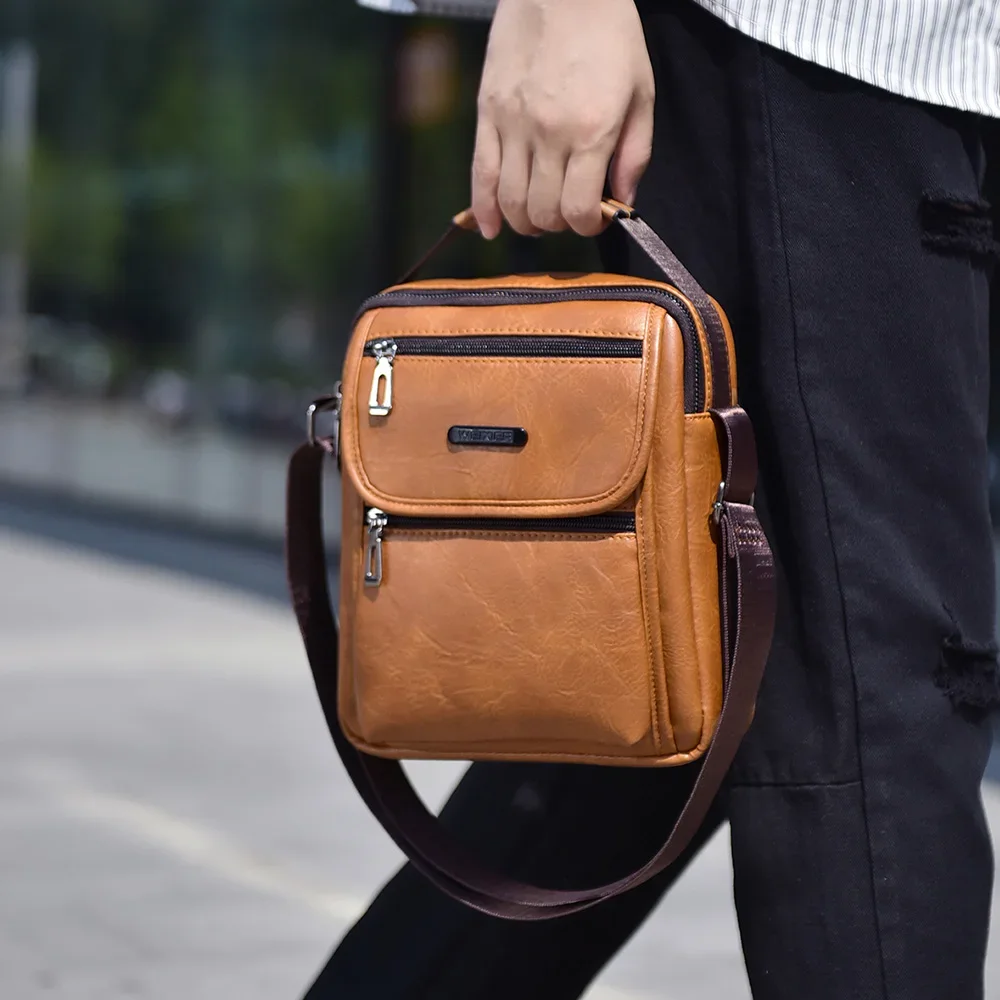 Men One Shoulder Cross body Bag Handbag Business Briefcases Casual Laptop Retro Office Male Tote Top Handle Messenger Bag