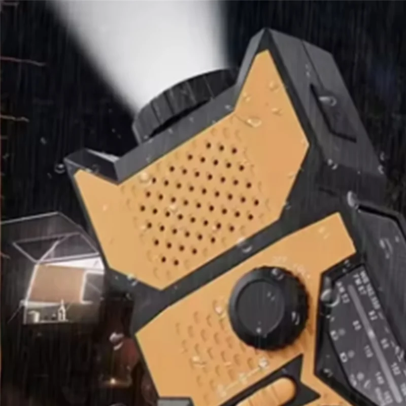 ABSQ-راديو بالطاقة الشمسية مع مصباح يدوي LED، راديو الطقس AM/FM/NOAA، بنك طاقة 2000 مللي أمبير في الساعة لشحن الهاتف في حالات الطوارئ