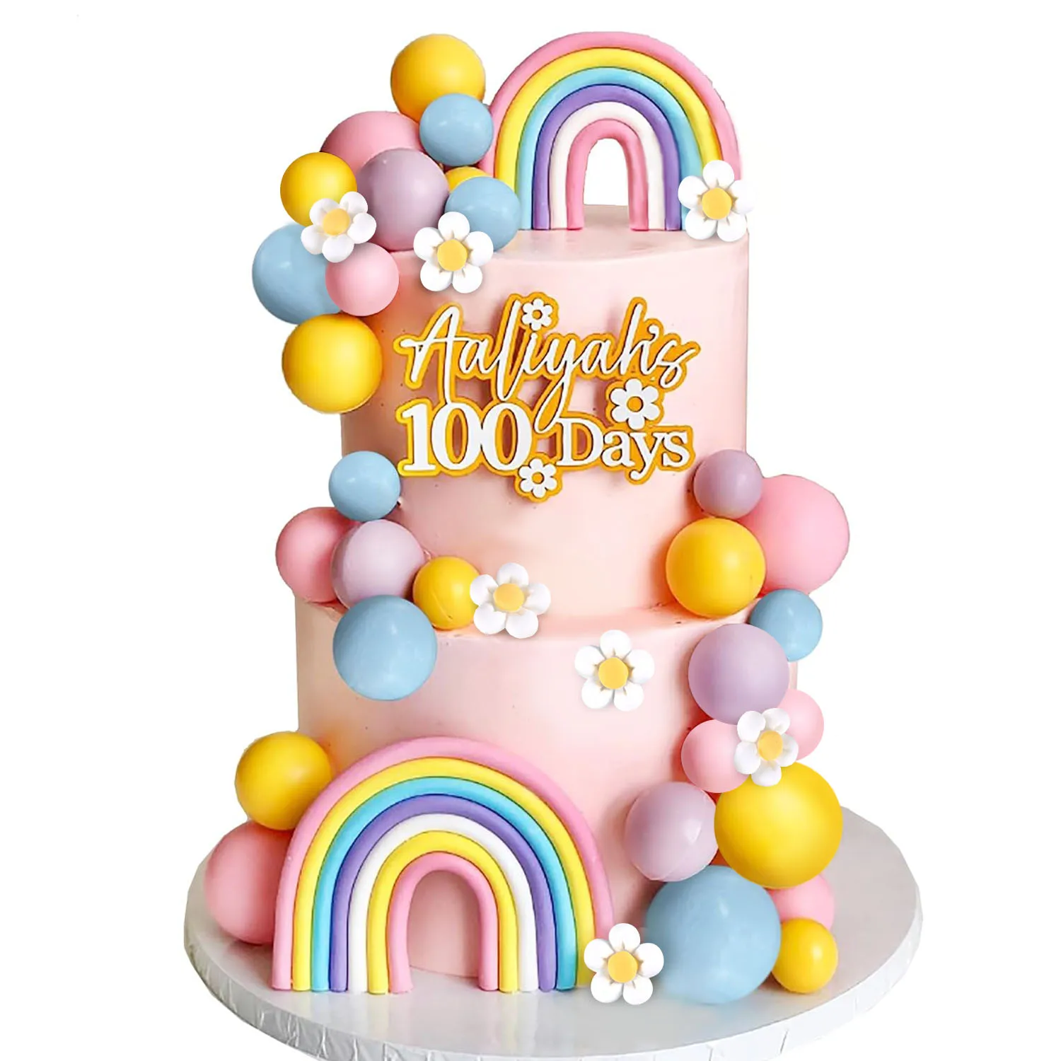 35 Stück groovy Cake Topper Boho Cake Topper Hippie Party Dekorationen mit Blumen Regenbogen Bälle für Mädchen Geburtstags feier Lieferungen
