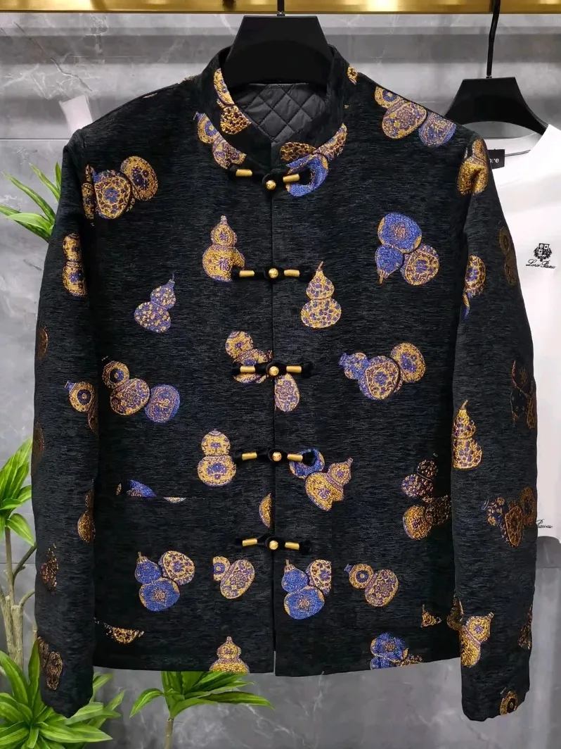 

Comfortable Men's New Autumn Winter Tang Suit Jaet National Trend Button Design Busin Casual Versatile Long Sve Coat