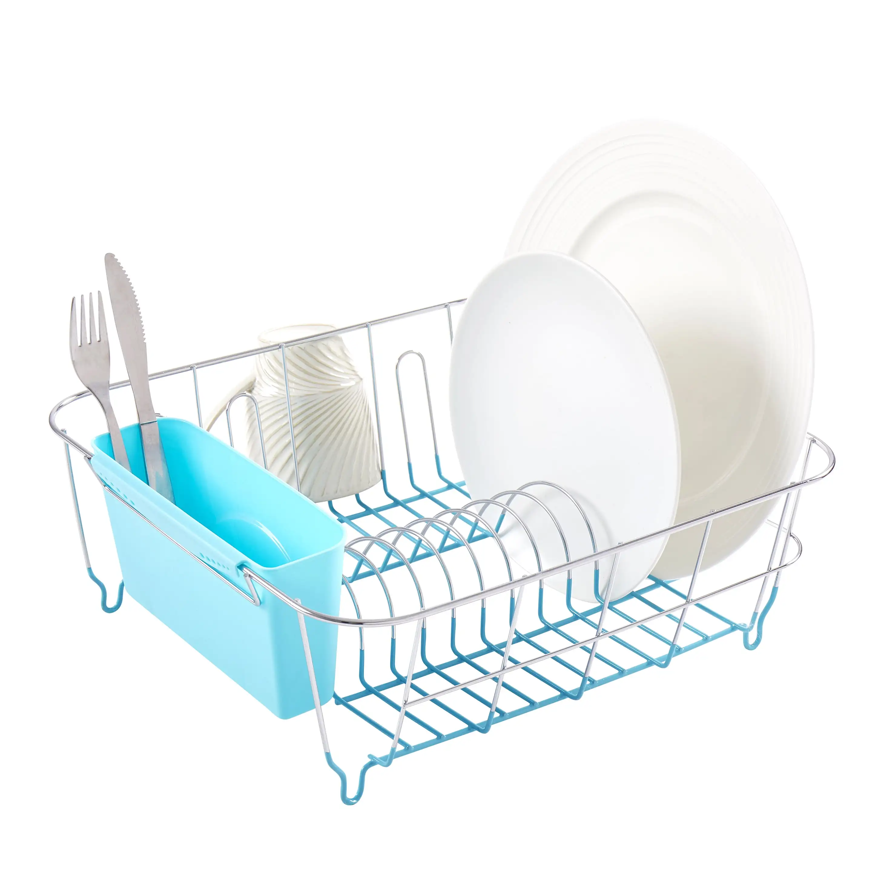 

Chrome Plated Steel Small 2 Piece Dish Drainer Turquoise