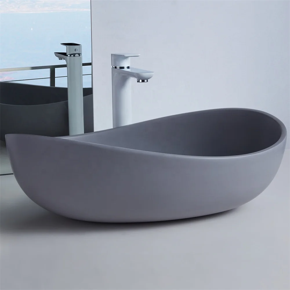 

Resin Stone Countertop Sink Basin Solid Surface Stone Basin Bathroom Pure Acrylic Basin