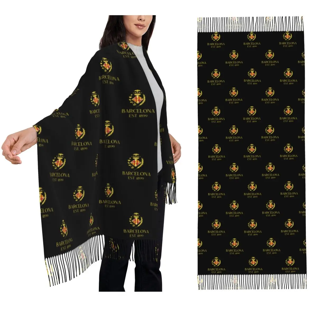 

Barcelona Scarf Tassel Scarves Women Soft Warm Shawls and Wraps Large Fall Winter Shawl Wrap