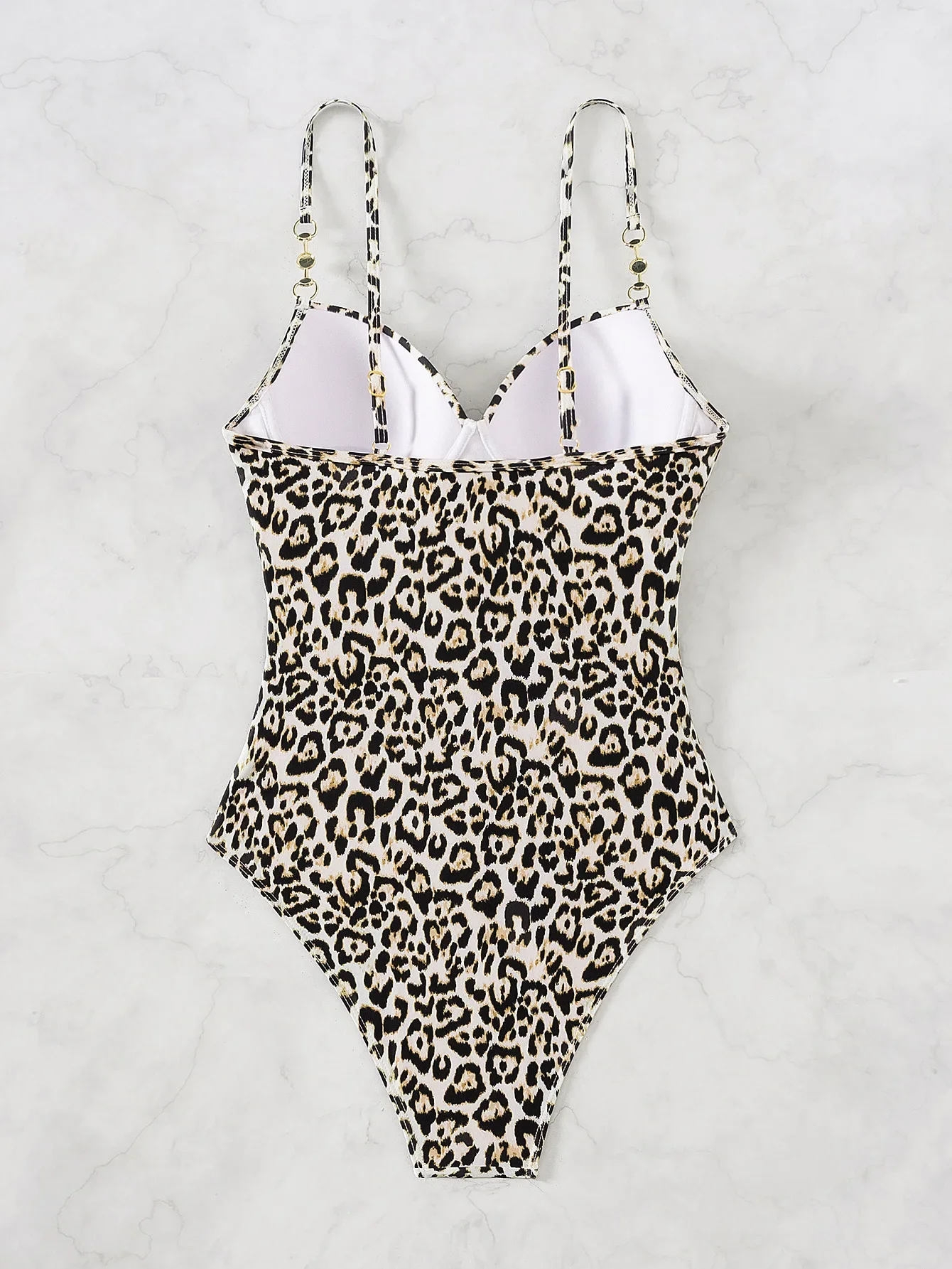 Traje de baño Sexy con estampado de leopardo negro para mujer, traje de baño de una pieza con realce y Control de barriga, Monokini sin espalda 2025, traje de baño