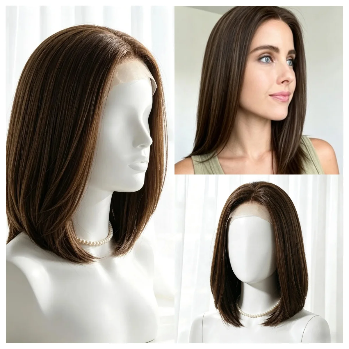 

Natural Looking Short Straight Bob Wig for Women Heat Resistant Synthetic Black Wig Daily Use