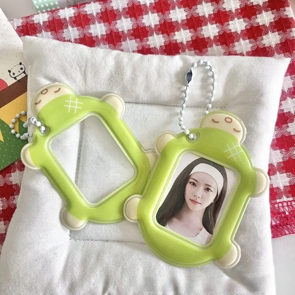 

Cute Turtle Kpop Photocard Holder Keychain PVC Original 2 Inch Idol Photos Cover Multifunction Cute Backpack Pendant Students