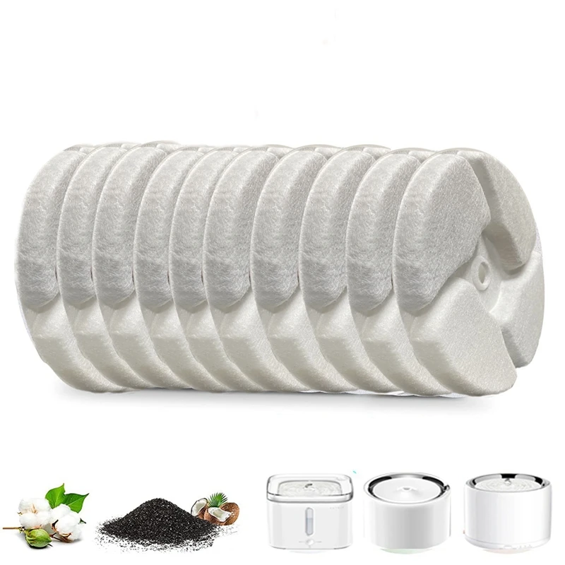 10PCS Water Fountain Filter for Pet Water Fountains Eversweet 2S/3/3 Pro,Eversweet Solo/Solo SE, Replacement Filters