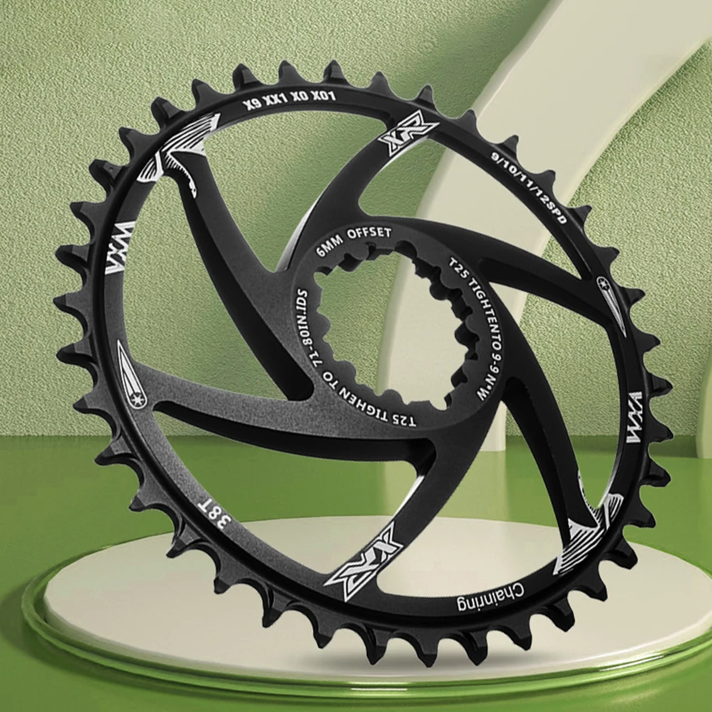 

6mm Offset Direct Mount Single Speed Chainring for Bikes CNC Aluminum Alloy Compatible with Multiple Teeth Options