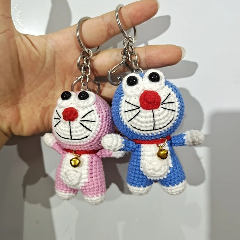 

Cartoon Animal Series Little Doll DIY Handmade Wool Hooked Couple Keychain or Backpack Pendant Adornment Cute Boutique Gift