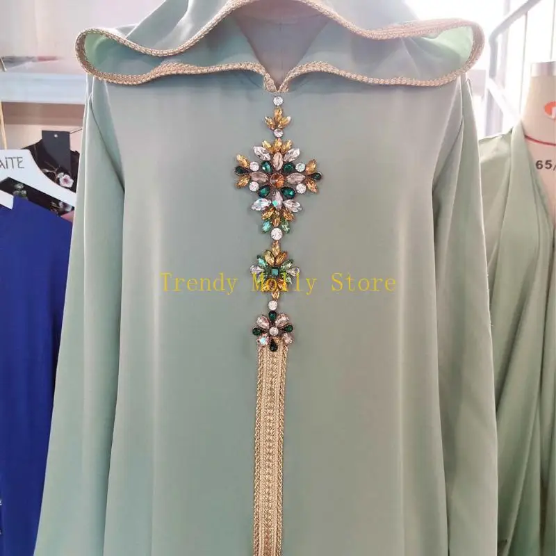 N5KB – Robe musulmane à manches longues, couleur unie, taille haute, pull à col bénitier, taille Plug, longue avec dentelle pour