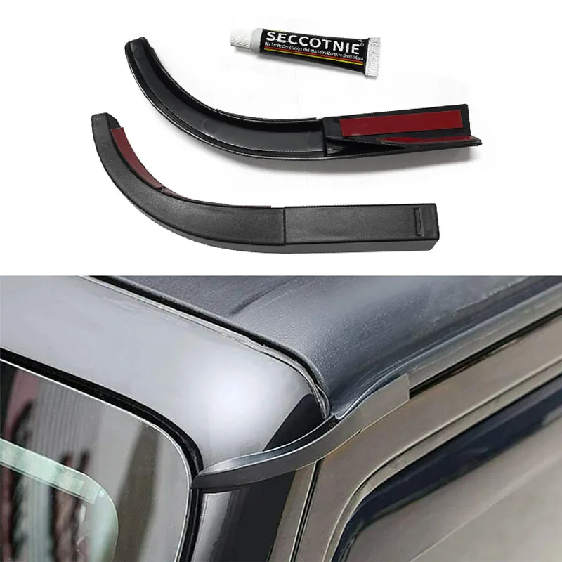 2 Piezas Nuevas Extensiones de Canaleta para Coche, Canal de Desviación de Agua de Lluvia para Jeep Wrangler JK 2007-2017 y Gladiator JT 2018-2022
