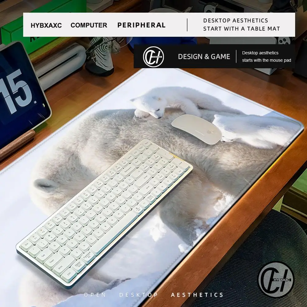 Arctic polar bear Mouse Pad Cute HD Desk Pad Extended Gaming Keyboard Mats Large 100x50cm XXL Gamer Mousepad