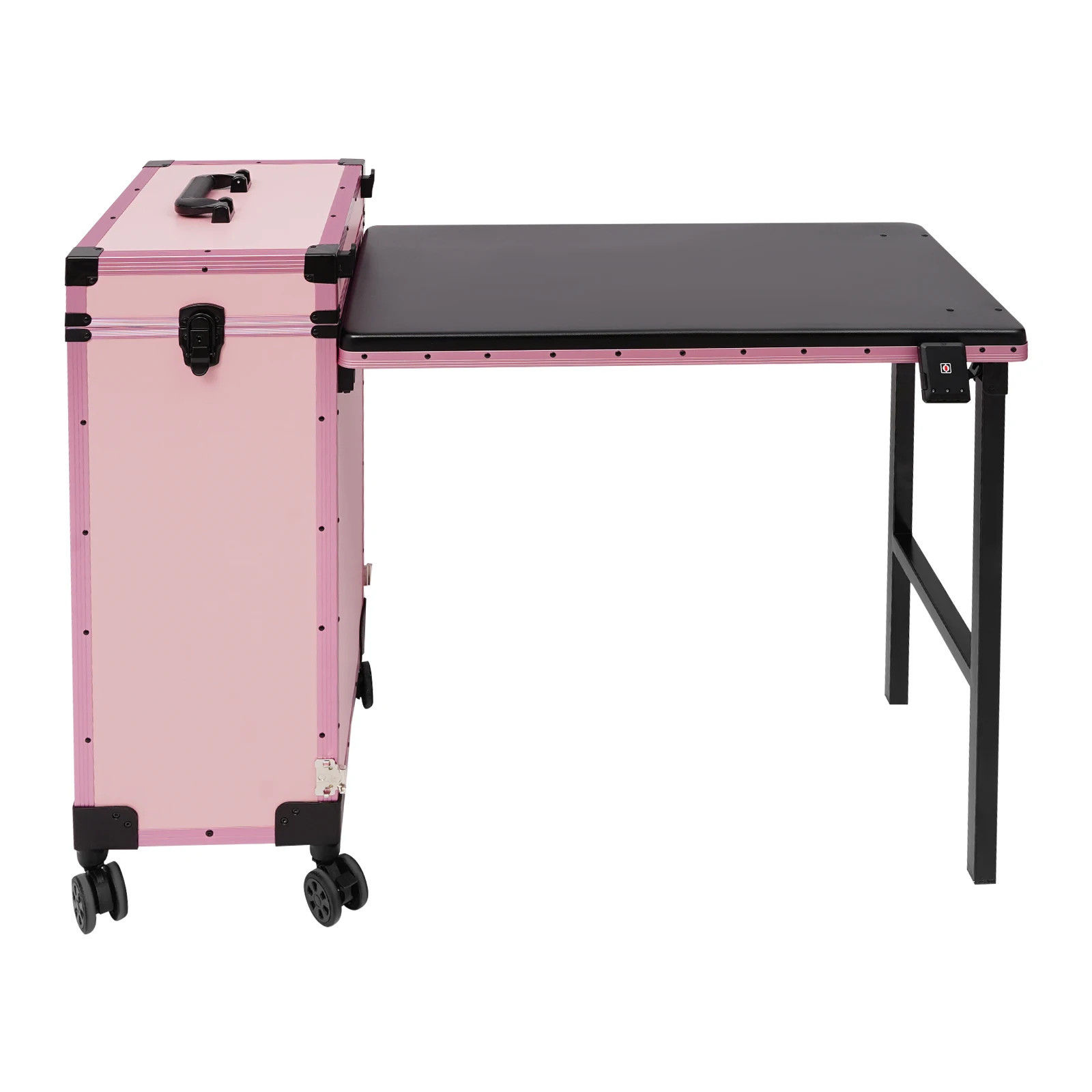 3-Tier Foldable Makeup Trolley with Lockable Drawers and Combination Lock, Mobile Beauty Case with Fold-out Table for On-Site Makeup - view 7