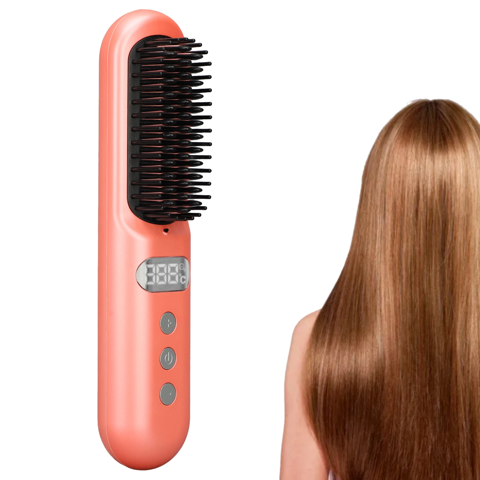 

Портативная расческа-выпрямитель для волос с отрицательными ионами для кудрей внутри и снаружи, идеально подходящая для ленивых профессионалов, студентов