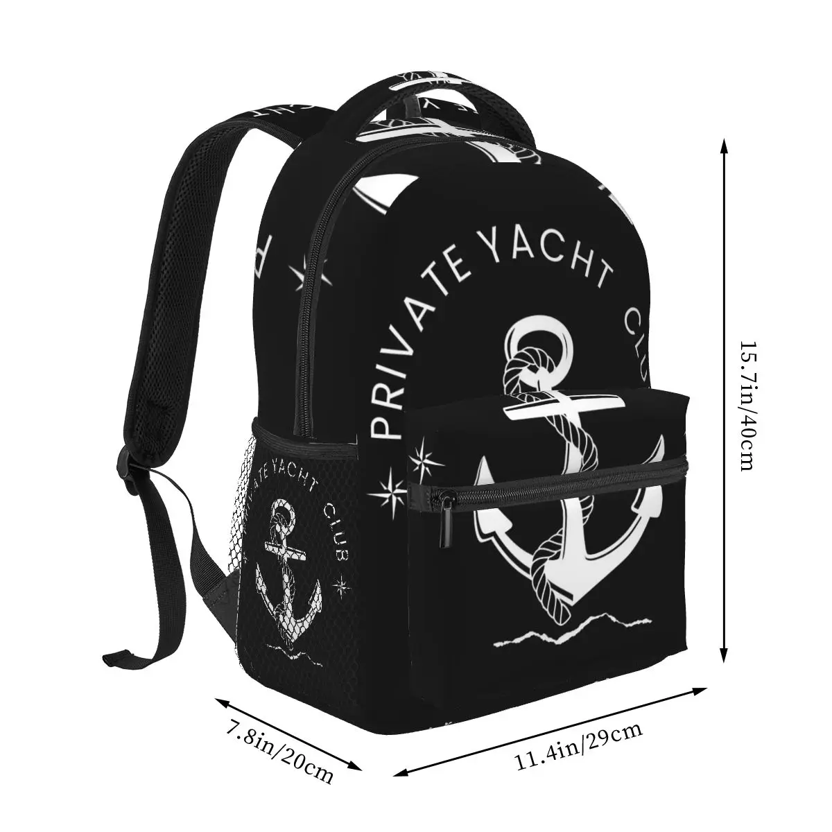 Private Yacht Club Backpacks Boys Girls Bookbag Students School Bags Cartoon Kids Rucksack Shoulder Bag Large Capacity