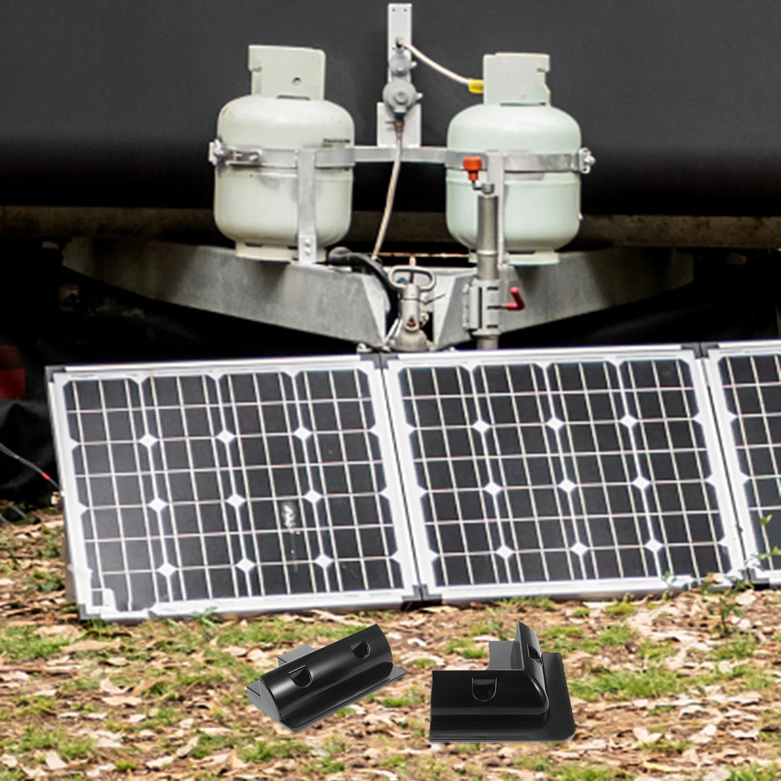 

1 set 1 Set Solar Panel Mounting Brackets Abs Durable No Drill Rv Boat Flat Roof Mounting Kit For Outdoor Solar Panel Mounts