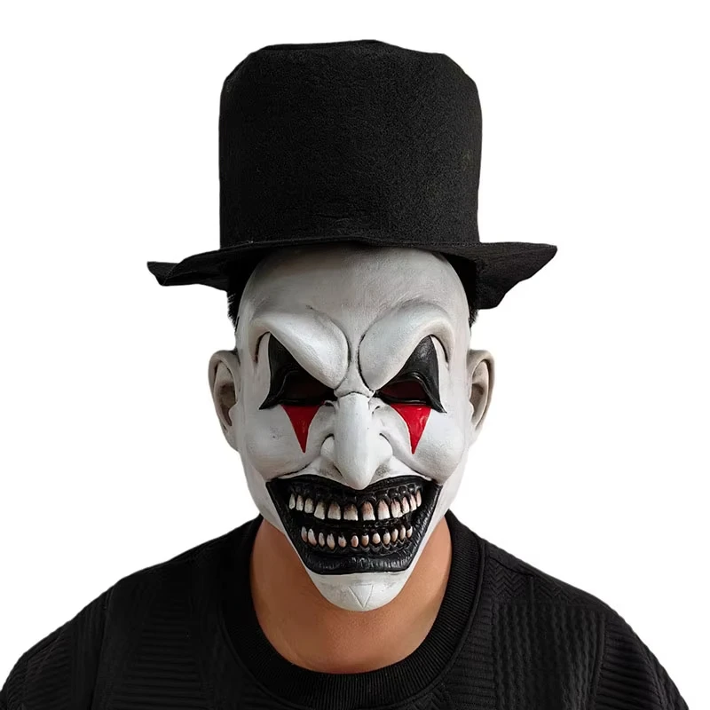 The Jester Mask Joker Latex With Hat Halloween Cosplay Fancy Dress Grimace Party Costume Masks Women Men Carnival Prop