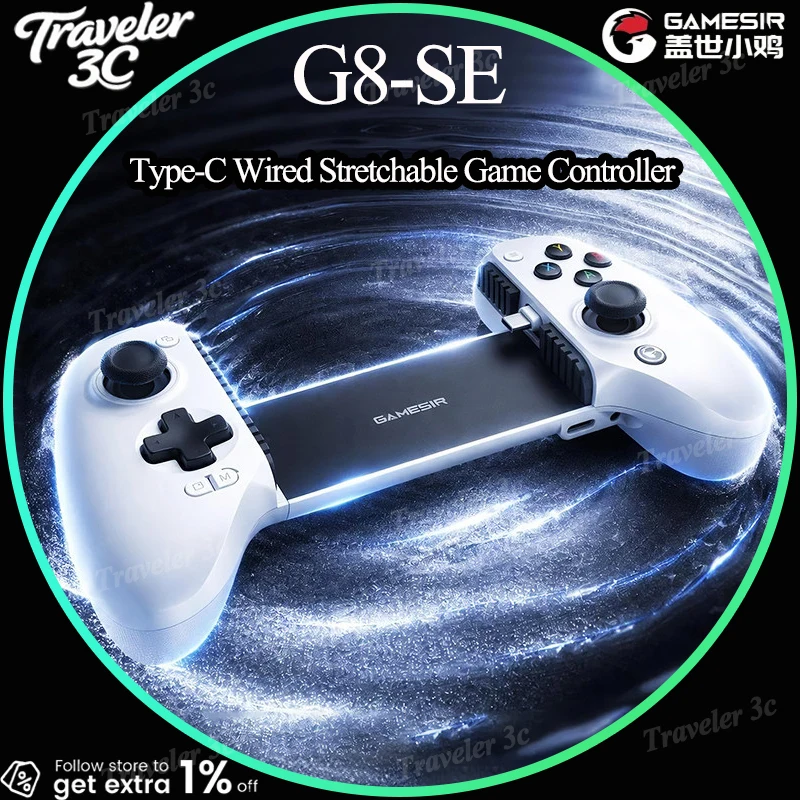 Gamesir G8Se Mobile Stretch Gamepad Type C Wired Hall Controller Compatible For Android Ios Mobile Phone Gaming Accessory Gift